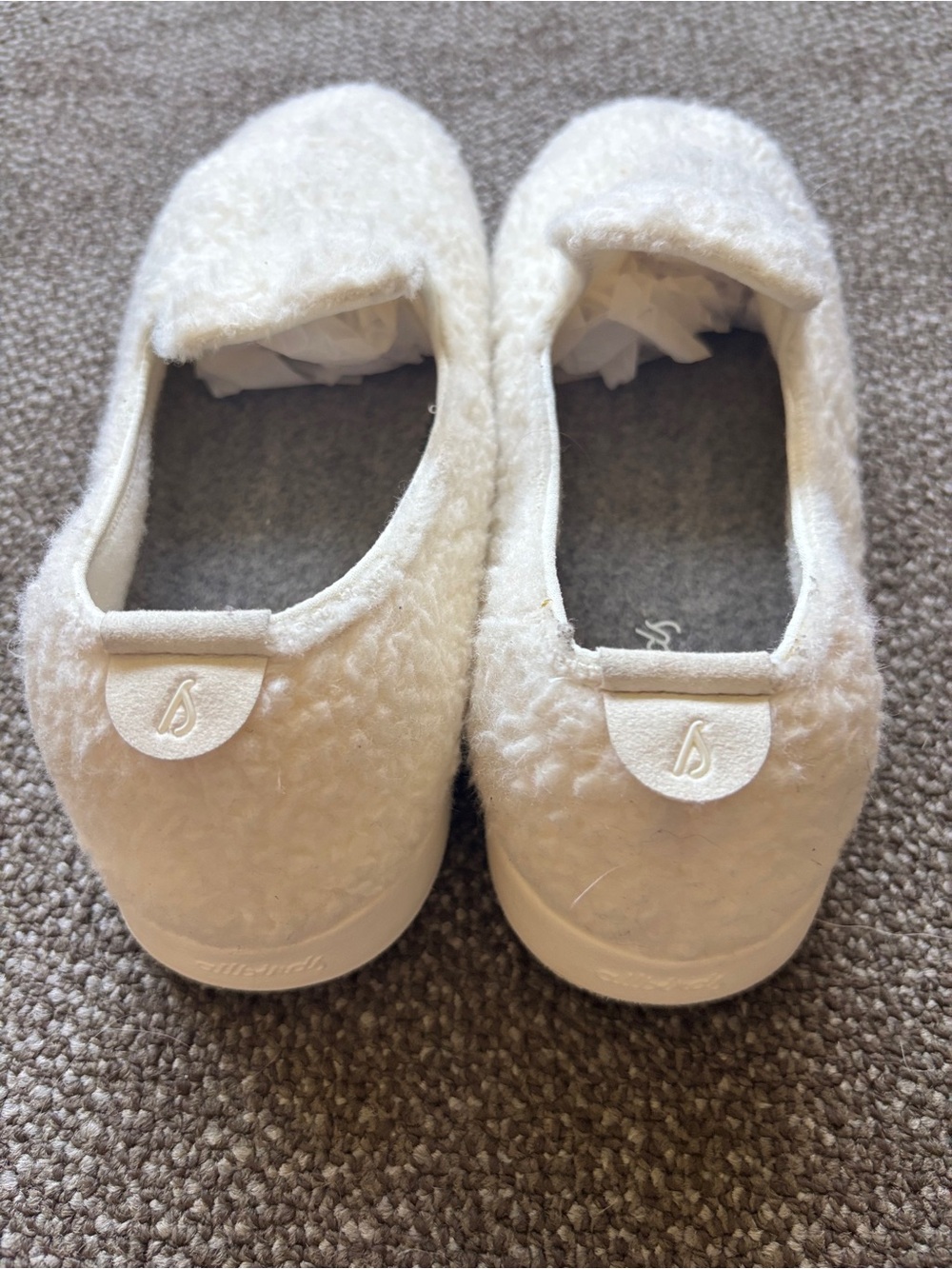 allbirds Women’s Cream Sherpa Wool Slip-On Shoes - Picture 4 of 7